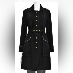 JEAN PAUL GAULTIER Women's Black Military Coat Jacket Buckle 40I…